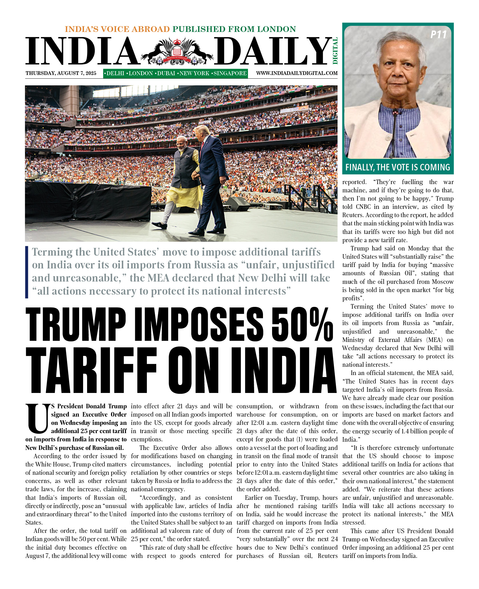 INDIA DD – AUG 7, 2025