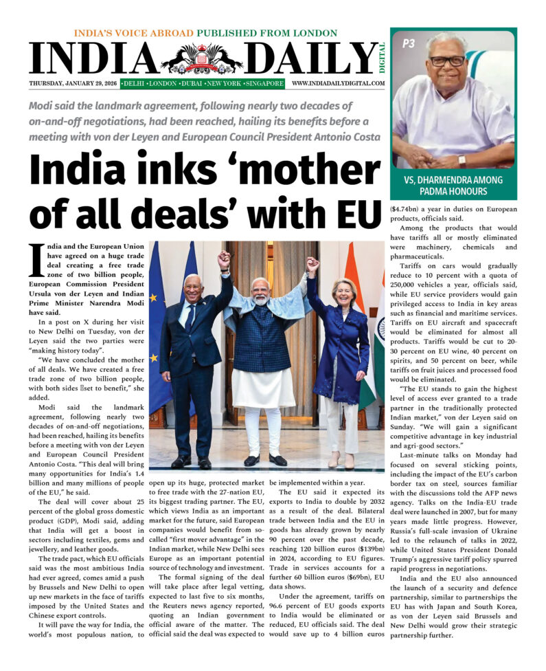 INDIA DD – JAN 29, 2026
