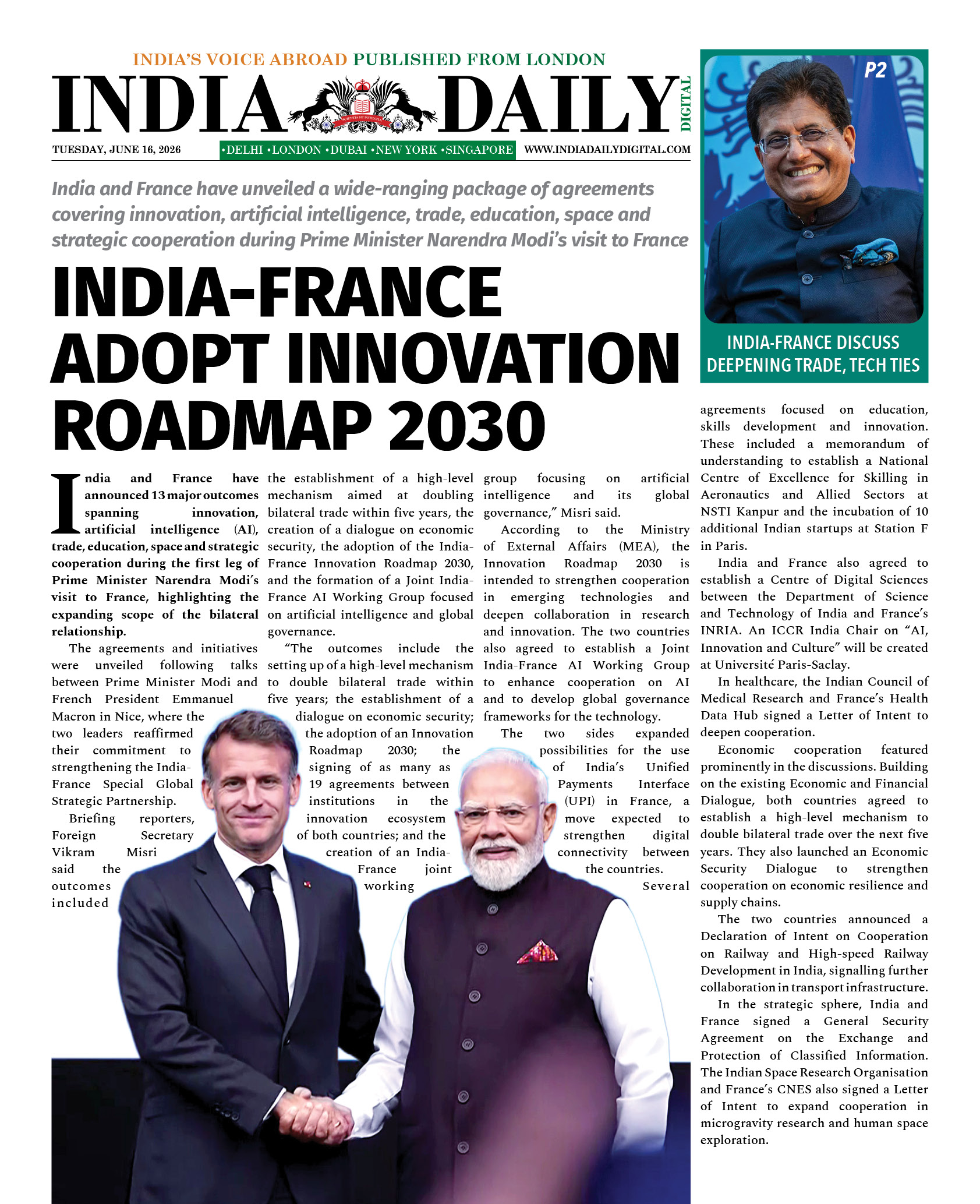 INDIA DD – JUNE 16, 2026