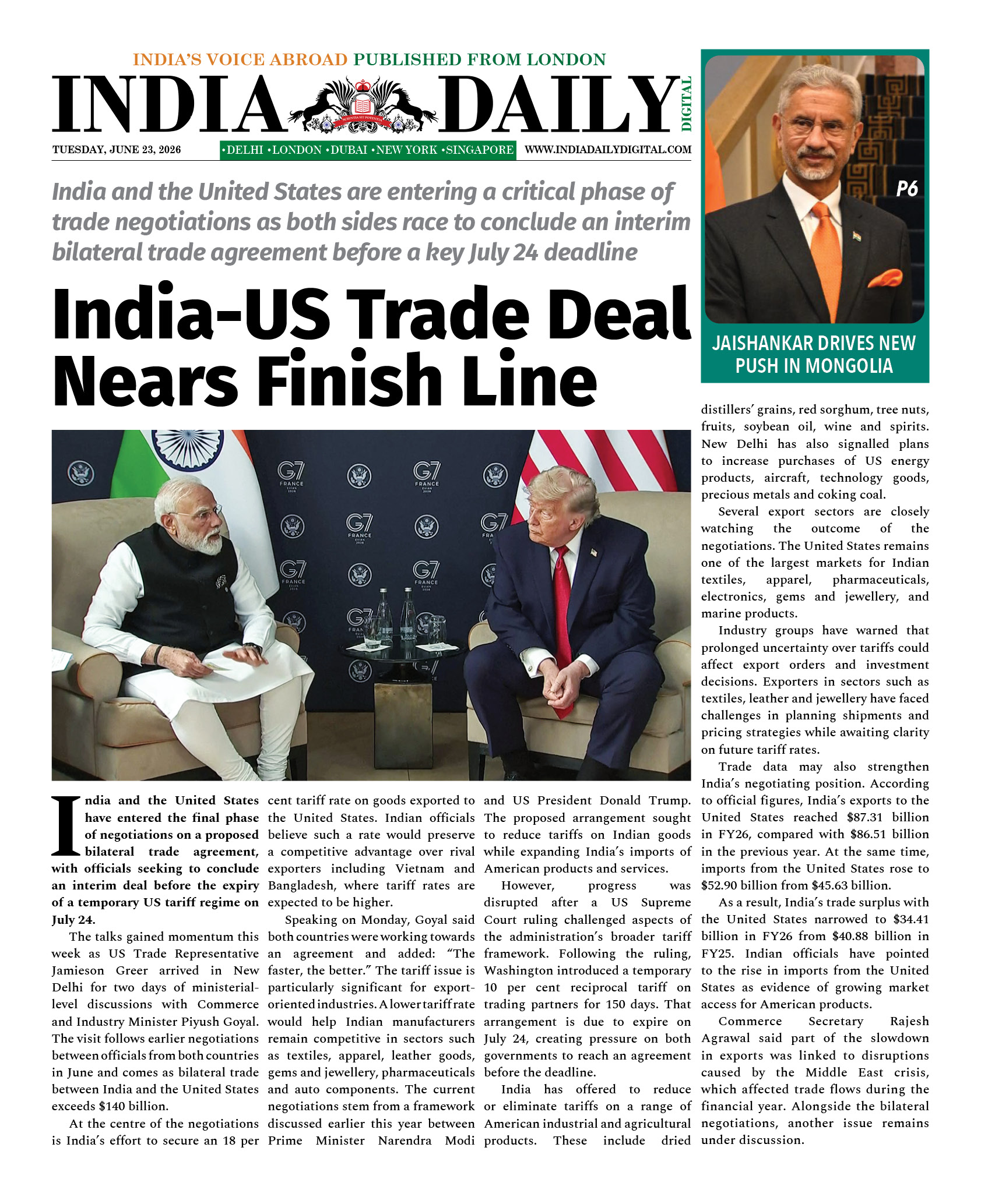 INDIA DD – JUNE 23, 2026